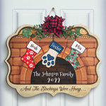 Christmas Stockings Hanging - Personalized Shaped Door Sign