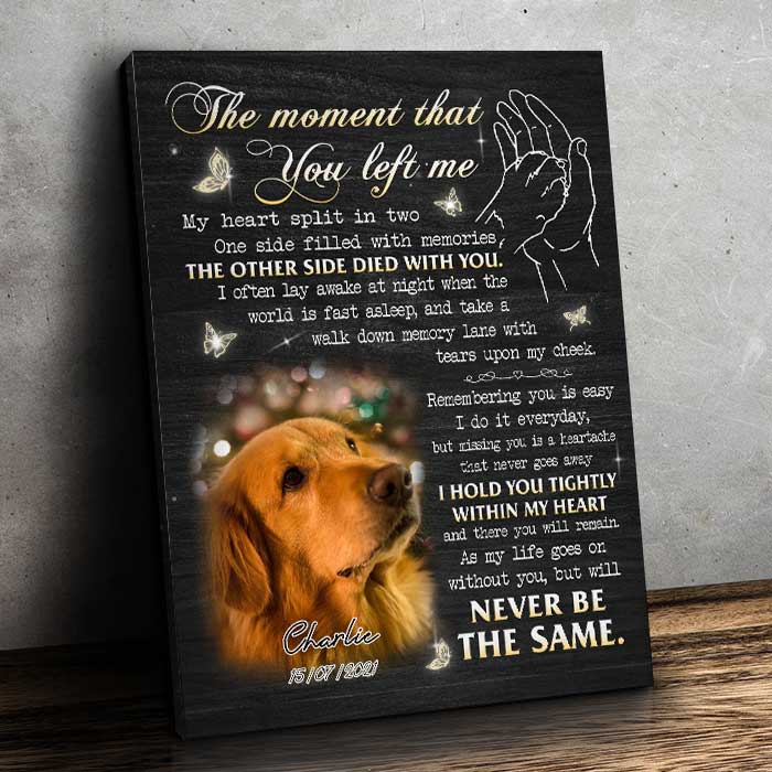 The Moment That You Left Me - My Heart Split In Two - Personalized Vertical Canvas