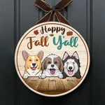 Custom Pet Name Fall Dog Decor - Personalized Wood Sign