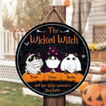Custom Name Halloween Cat Family Decor - Personalized Wood Sign
