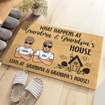 What Happens At Grandma & Grandpa's House - Personalized Decorative Mat