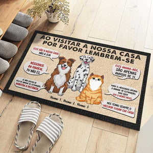 Ao Visitar A Minha/Nossa Casa, Por Favor Lembrem-Se - Personalized Decorative Mat Portuguese.