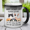 Happy Father's Day Human Servant - Funny Personalized Color Changing Cat Mug