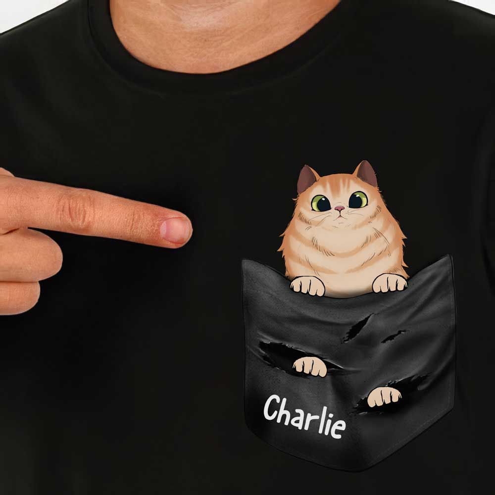 Put Your Cat In The Pocket - Personalized Unisex T-Shirt