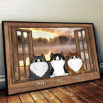 Custom Cat Name Window Scene Gifts for Cat Lovers - Personalized Poster