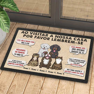 Ao Visitar A Minha/Nossa Casa, Por Favor Lembrem-Se - Personalized Decorative Mat Portuguese.