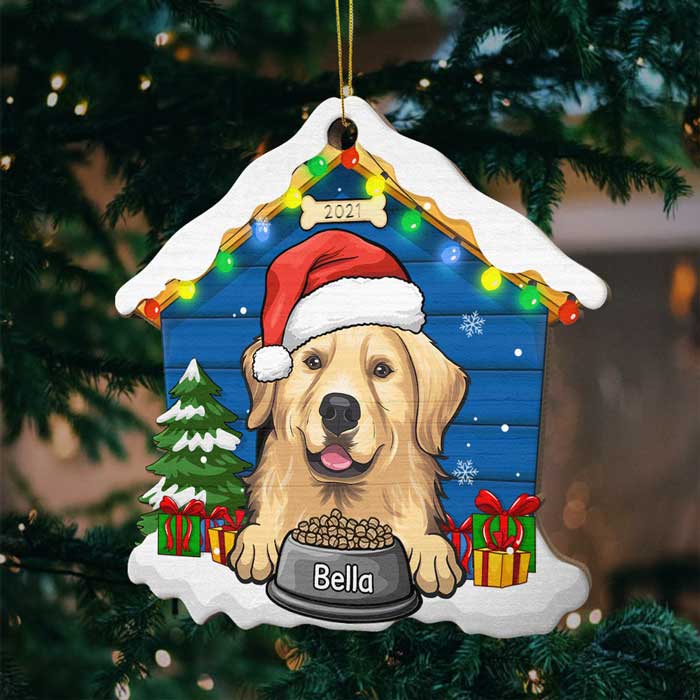 Christmas Dog House - Christmas Is Coming - Personalized Custom House Shaped Wood Christmas Ornament