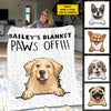 Paws Off - It's My Blanket - Gift For Dog Lovers - Personalized Blanket