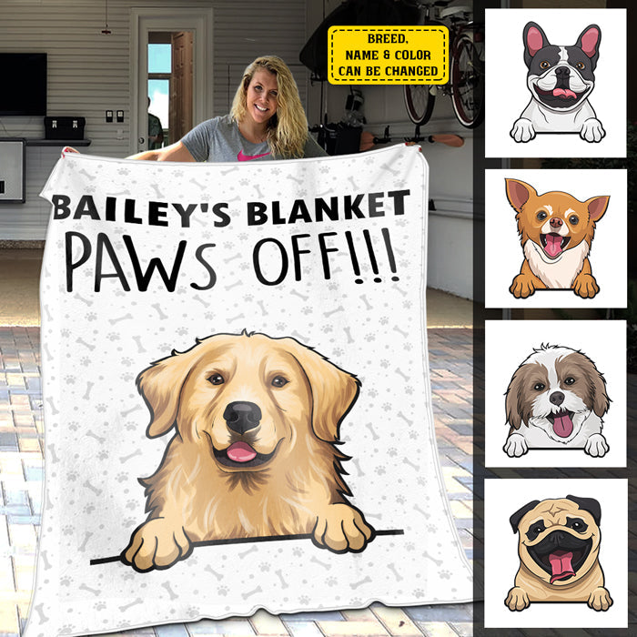 Paws Off - It's My Blanket - Gift For Dog Lovers - Personalized Blanket