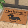 Welcome, Please Don't Step On My Wiener - Funny Personalized Decorative Mat, Doormat