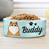 Pastel Blue, Gift For Cat Lovers - Personalized Custom Ceramic Cat Bowls