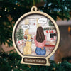 Memorial Snowball - Christmas Is On Its Way - Personalized Custom Snow Globe Shaped Wood Christmas Ornament