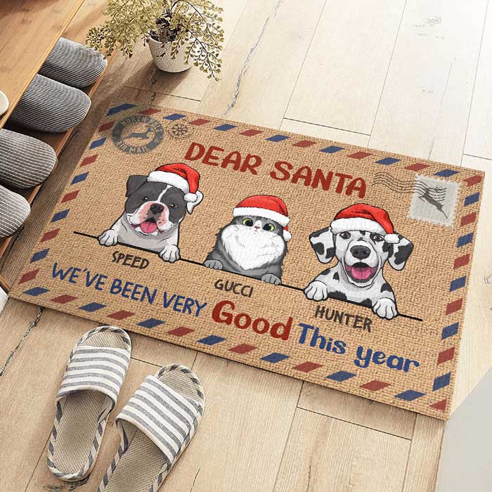 Letter To Santa - Dear Santa, We've Been Very Good This Year - Personalized Decorative Mat