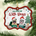 Life Is Better With Fur Babies - Personalized Custom Benelux Shaped Wood Christmas Ornament