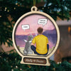 Memorial Snowball - Christmas Is On Its Way - Personalized Custom Snow Globe Shaped Wood Christmas Ornament
