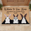 Welcome To The Rabbit House - Personalized Decorative Mat