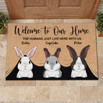 Welcome To The Rabbit House - Personalized Decorative Mat