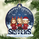 We're Bestie Forever - Bestie Personalized Custom Ornament - Wood Snow Globe Shaped - Christmas Gift For Best Friends, BFF, Sisters