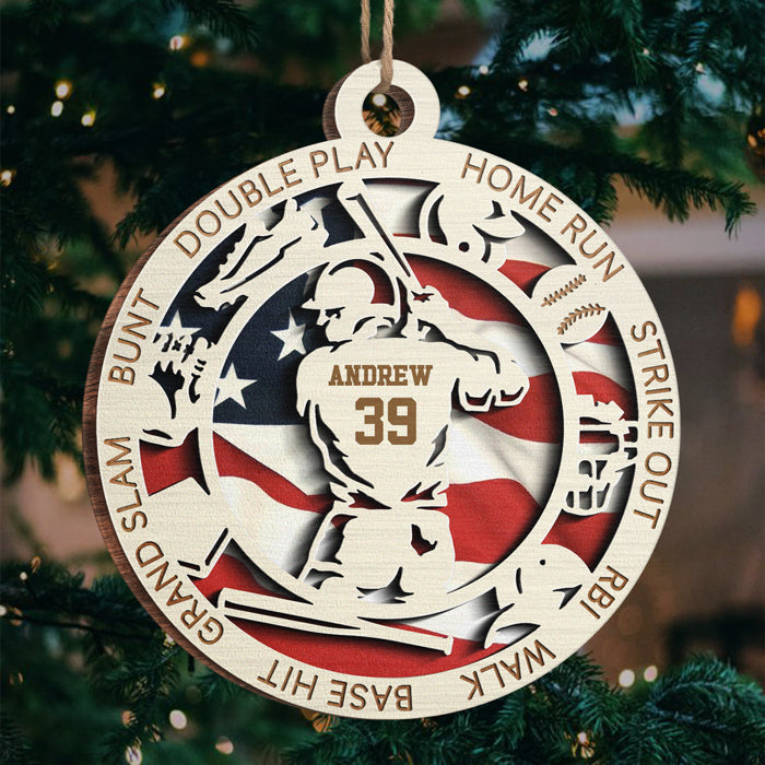 Sport Series Baseball - Sports Personalized Custom Ornament - Wood Round Shaped - Christmas Gift For Sport Lovers, Sport Players