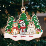 Sitting On Snow Christmas Tree - Dog & Cat Personalized Custom Ornament - Wood Unique Shaped - Christmas Gift For Pet Owners, Pet Lovers