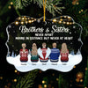 Brothers & Sisters Will Always Be Connected By Heart - Family Personalized Custom Ornament - Acrylic Benelux Shaped - New Arrival Christmas Gift For Siblings, Brothers, Sisters