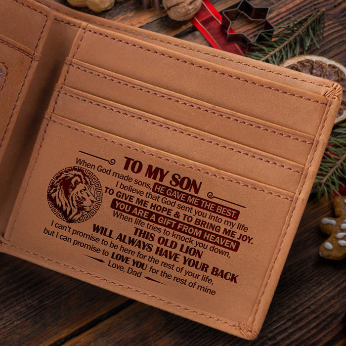 To My Son When God Made Sons, He Gave Me The Best - Bifold Wallet - To My Son, Gift For Son, Son Gift From Dad And Mom, Birthday Gift For Son, Christmas Gift
