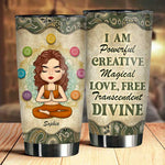 I Am Powerful Creative Magical Love Free - Personalized Tumbler - Gift For Yoga Lovers