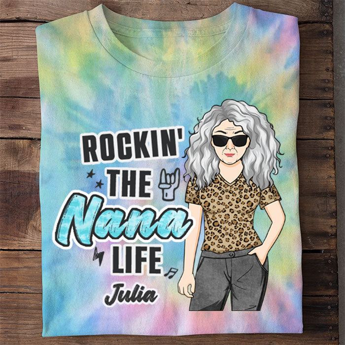 Rockin' The Nana Life - Personalized Halloween Costume Unisex All-Over Printed T-Shirt