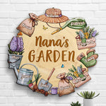 Grandma's Garden - Personalized Shaped Wood Sign - Gift For Grandma, Grandparents