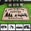 Life Is Better Around The Campfire - Personalized Decorative Mat