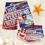 I Have Everything I Need - Personalized Couple Beach Shorts - Gift For Couples, Husband Wife