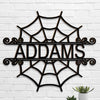 Halloween Spider Welcome - Personalized Shaped Wood Sign - Gift For Family, Halloween Gift