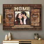Home Is Where Our Story Begins - Upload Image, Gift For Couples, Husband Wife - Personalized Horizontal Poster