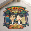 Tiki Bar Eat Drink Chill - Personalized Shaped Decorative Mat - Gift For Couples, Husband Wife