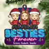 Bestie Forever & Always - Bestie Personalized Custom Ornament - Wood Unique Shaped - Christmas Gift For Best Friends, BFF, Sisters