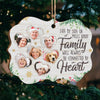 Family Will Always Be Connected By Heart - Personalized Custom Benelux Shaped Wood Photo Christmas Ornament - Upload Image, Gift For Family, Christmas Gift