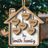 Together We Make A Family - Personalized Custom House Shaped 2 Layered Wood Christmas Ornament - Gift For Family Member, Christmas Gift