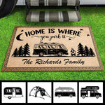 Home Is Where You Park It - Personalized Decorative Mat