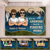 If No One Answers Check The Fishing Pond - Personalized Decorative Mat - Gift For Fishing Couples, Husband Wife