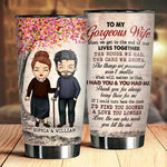 To My Gorgeous Wife, Thank You For Always Being There For Me - Personalized Tumbler