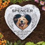 May The Sun's Warmth Find You In This Sacred Spot - Personalized Memorial Stone, Pet Grave Marker - Upload Image, Memorial Gift, Sympathy Gift