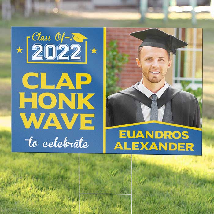 Clap Honk Wave - Upload Image, Personalized Yard Sign