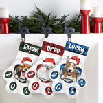 Happy Lovely Christmas - Christmas Dogs & Smiling Cats - Personalized Christmas Stocking