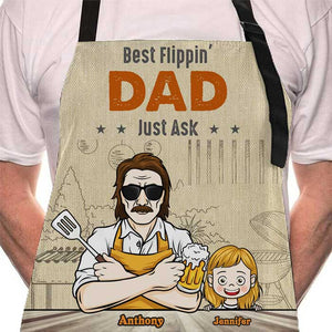 Best Flippin' Dad - Personalized Apron - Gift For Dad, Grandpa