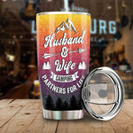 Husband & Wife Camping Partners For Life - Gift For Camping Couples, Personalized Tumbler
