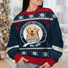 This Human Belongs To - Personalized Custom Unisex Ugly Christmas Sweatshirt, Wool Sweatshirt, All-Over-Print Sweatshirt - Upload Image, Gift For Dog Lovers, Pet Lovers, Christmas Gift