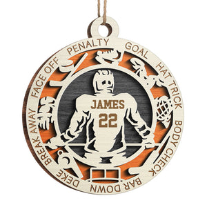 Sport Series Hockey - Sports Personalized Custom Ornament - Wood Round Shaped - Christmas Gift For Sport Lovers, Sport Players