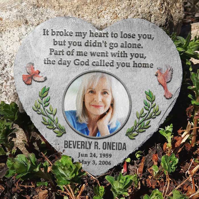 Part Of Me Went With You, The Day God Called You Home - Personalized Memorial Stone, Human Grave Marker - Upload Image, Memorial Gift, Sympathy Gift