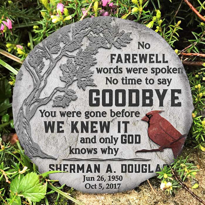No Time To Say Goodbye - Personalized Memorial Stone, Human Grave Marker - Memorial Gift, Sympathy Gift