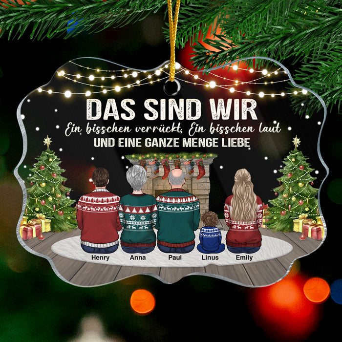 Ein Bisschen Verrückt, Und Eine Ganze Menge Liebe - German Personalized Custom Benelux Shaped Acrylic Christmas Ornament - Gift For Family, Christmas Gift